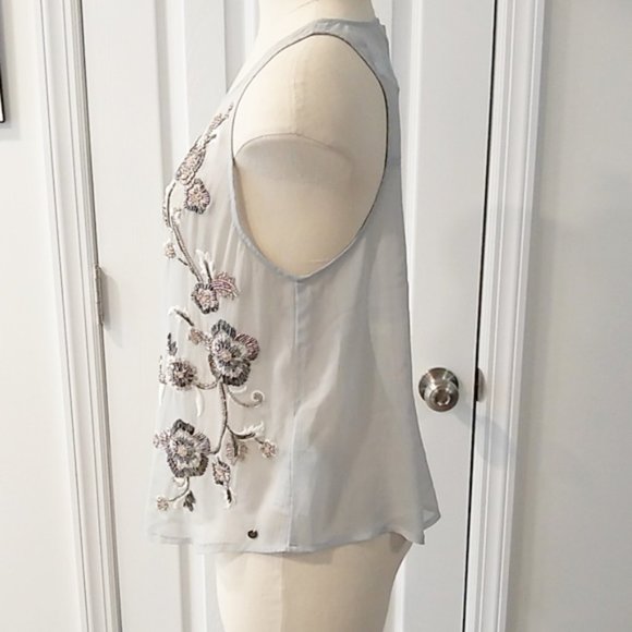 Abercrombie & Fitch Floral Beaded Tank Top - Picture 8 of 9